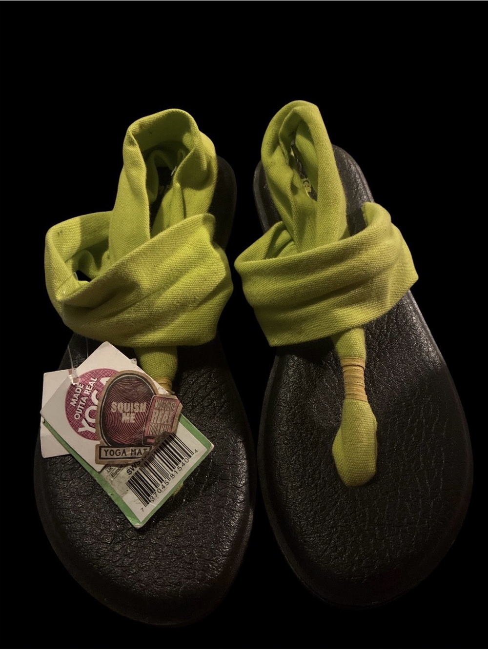 NWT Sanuk Yoga Sling 2 Citron Green Comfort Sandals Size US Women 7
